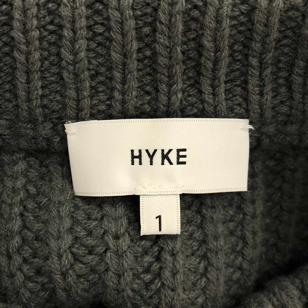 HYKE / ハイク | リブ クルーネック クロップドニット | 1 | グレー系 | レディース