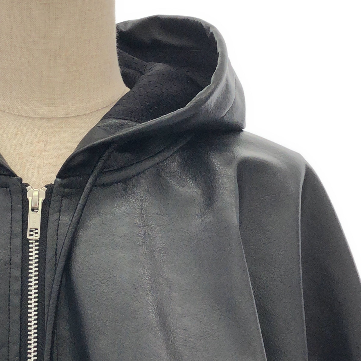 [Good Condition] JUNYA WATANABE | 2023AW | Deformed Volume Faux Leather Jacket Hoodie | XS | Black | Women's