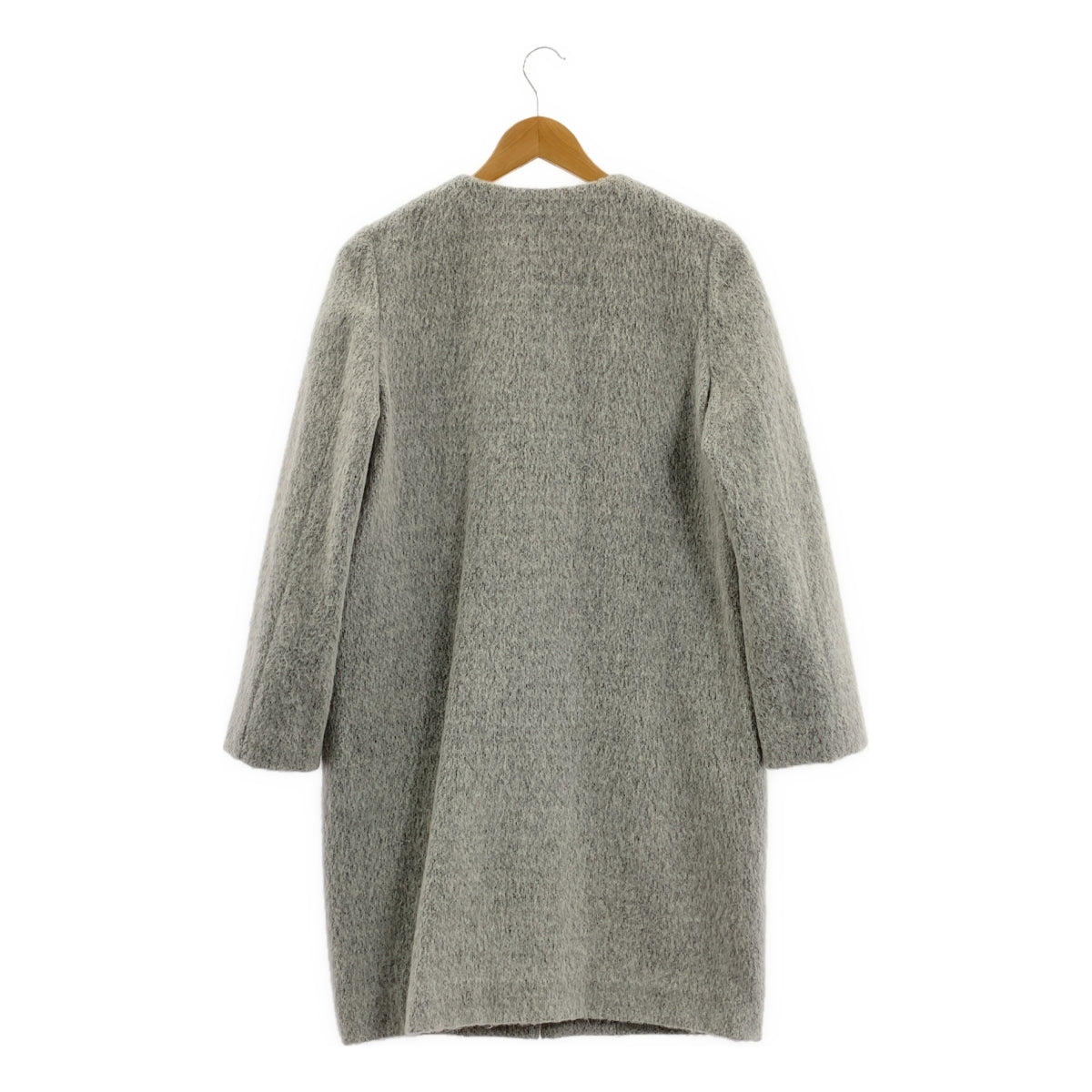 UNITED ARROWS ライトグレーノーカラーウールコート 36サイズ UNITED ARROWS ライトグレーノーカラーウールコート 36サイズ