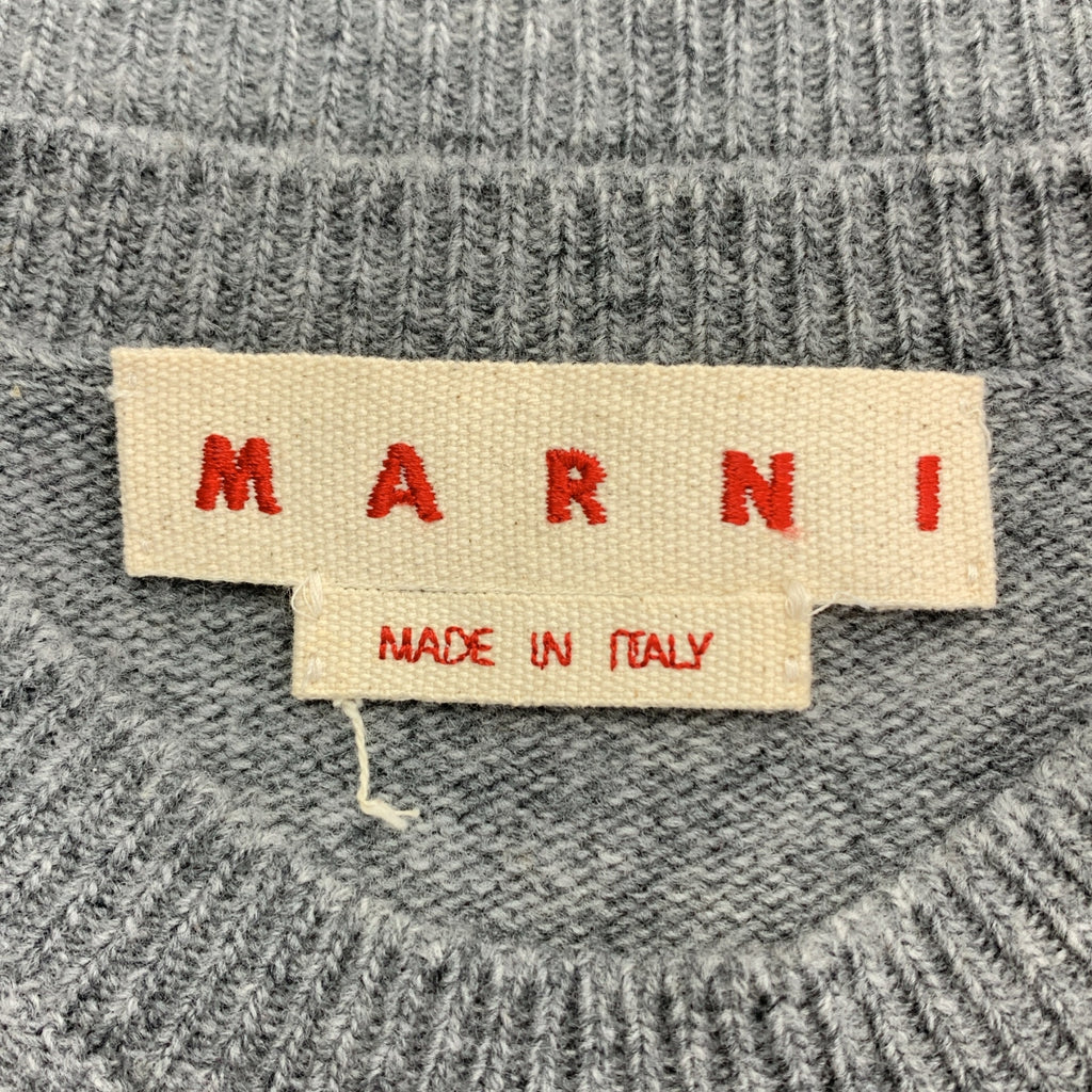 MARNI | 標誌刺繡羊毛針織 | 尺寸 40 | 灰色/白色 | 女款