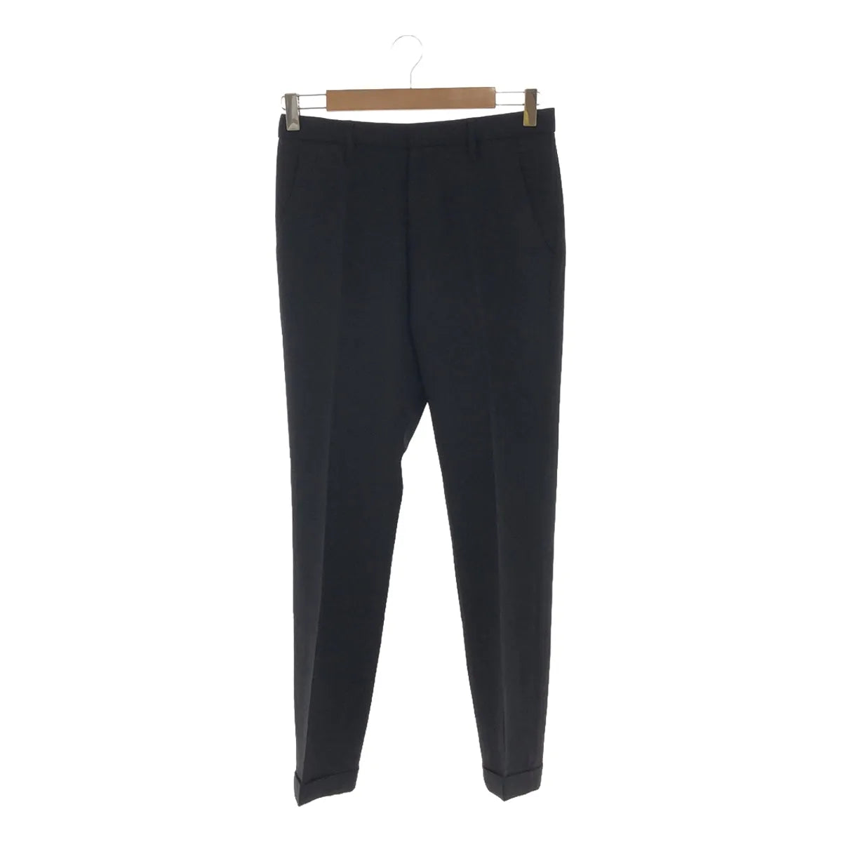 折疊 |中心摺痕褲 | 36 |黑色 |女性的