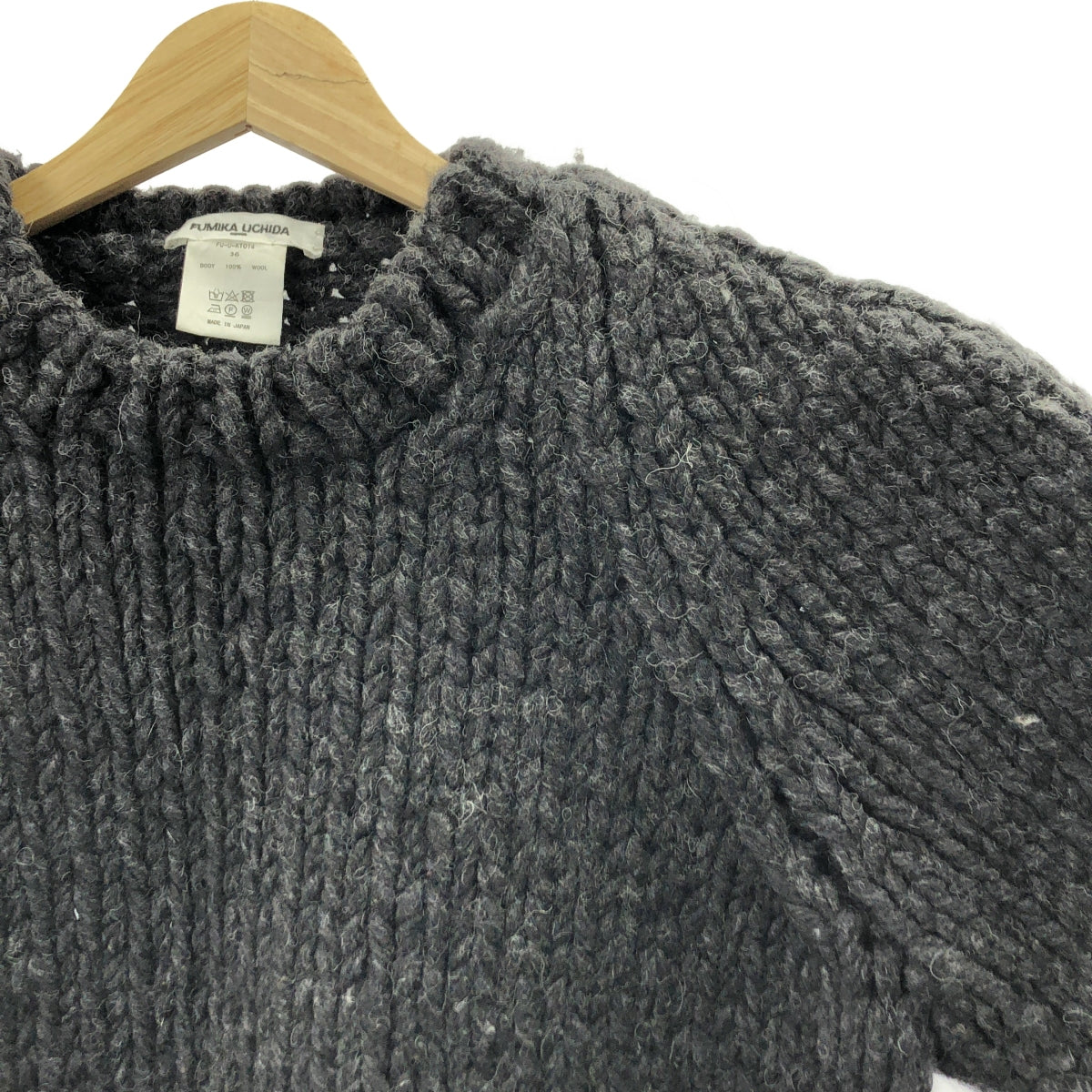 FUMIKA UCHIDA / 후미카우치다 | HAND KNITTED SHORT SLEEVE SWEATER / 울 니트 스웨터 | 36 |