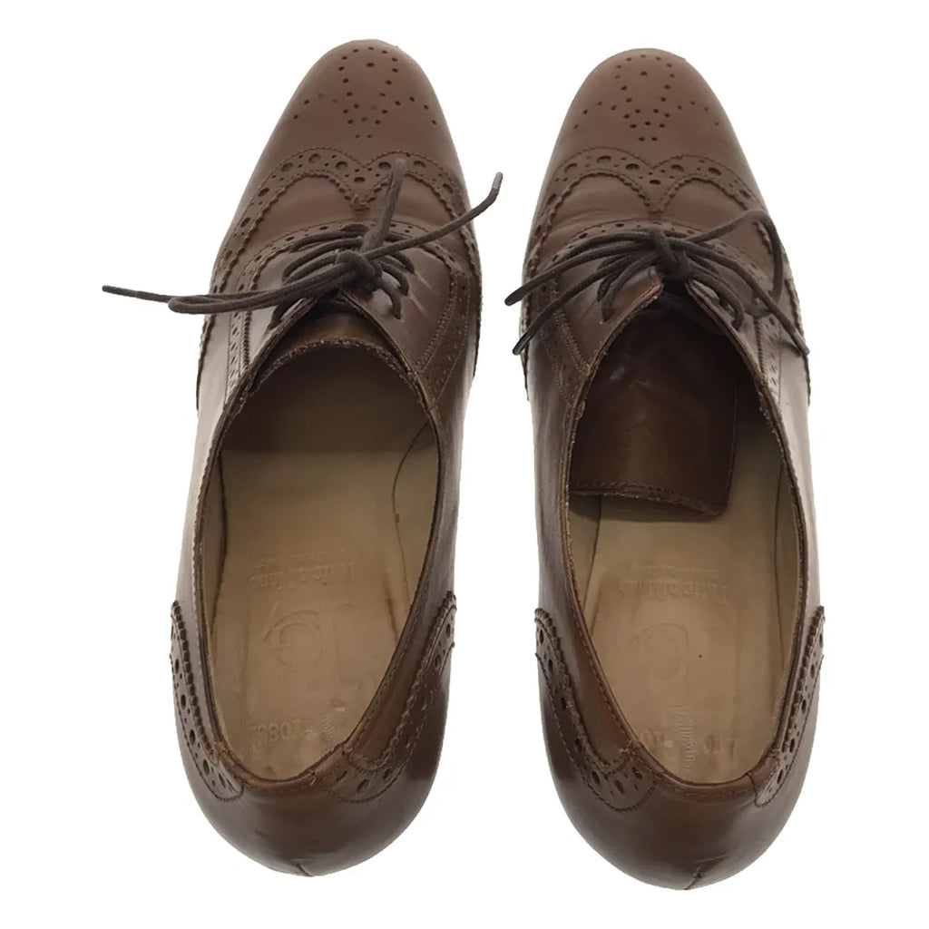 Luca Grossi / ルカグロッシ | ウイングチップ ヒール シューズ | 34 1/2 | ブラウン | レディース