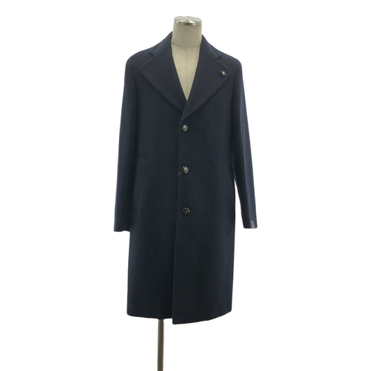 LARDINI / ラルディーニ | 2024AW | シャドウストライプ ワイドラペル チェスターコート | 46 | メンズ