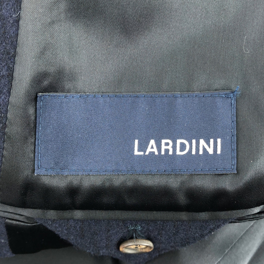【美品】  LARDINI / ラルディーニ | 2024AW | シャドウストライプ ワイドラペル チェスターコート | 46 | ネイビー | メンズ