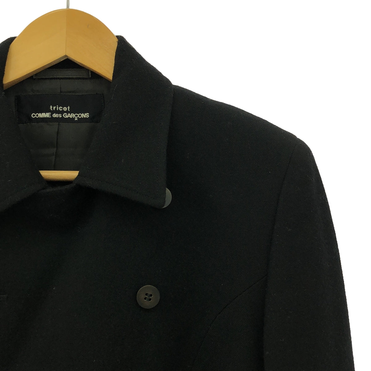 針織 COMME des GARCONS |西元1988年 |羊毛雙扣短外套 |黑色 |女性的