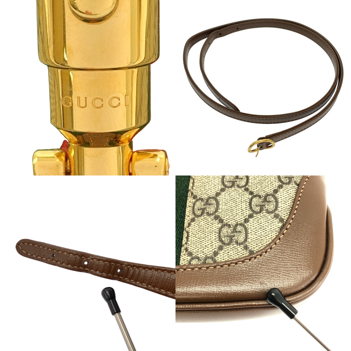 【美品】  GUCCI / グッチ | 2way ショルダー付き GGスプリーム ジャッキー 1961 ハンドルバッグ | ベージュ/ブラウン | レディース