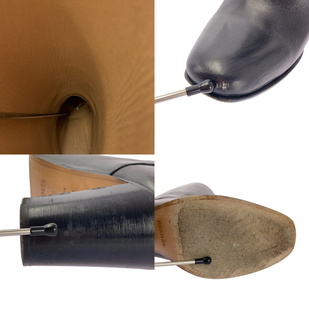 【美品】  HERMES / エルメス | DAPHNE / レザー ロングブーツ | 37 1/2 | ブラック | レディース