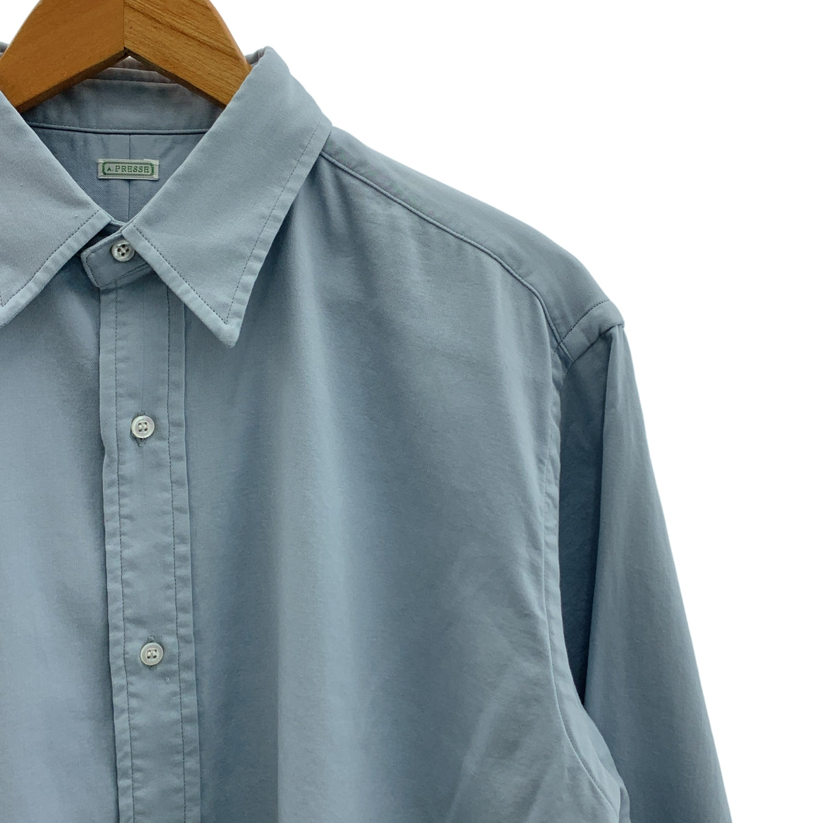 A.PRESSE / 아프레세 | 2025SS | Double Weave Twill Regular Collar Shirt / 레귤러 컬러 오버 셔츠 | 1 | 남성