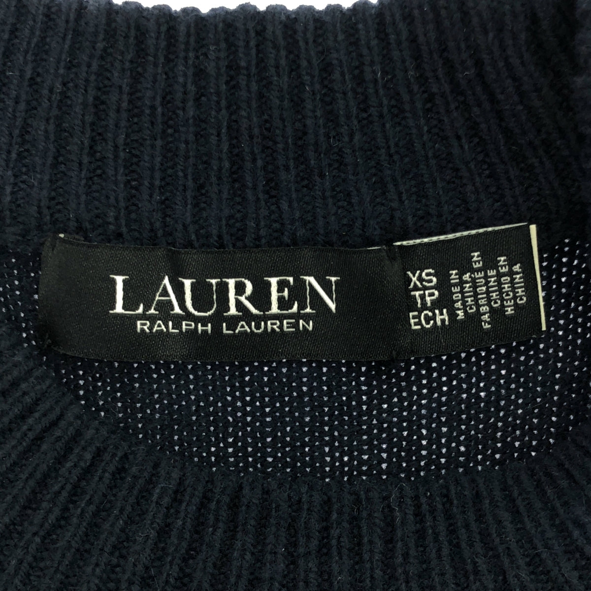 POLO RALPH LAUREN | Crew neck knit dress | XS | Navy | Women's