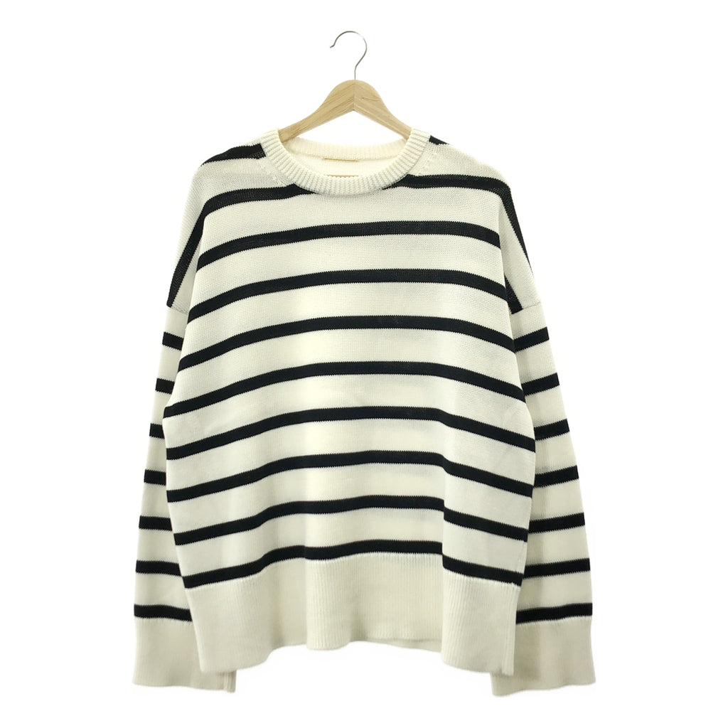 MUSE de Deuxieme Classe / ミューズドゥーズィーエムクラス | 2022SS | コットン クルーネック ボーダー ニット | F | レディース