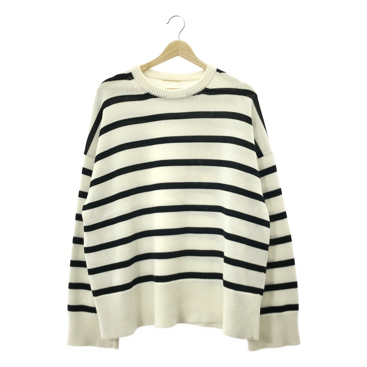MUSE de Deuxieme Classe / ミューズドゥーズィーエムクラス | 2022SS | コットン クルーネック ボーダー ニット | F | レディース