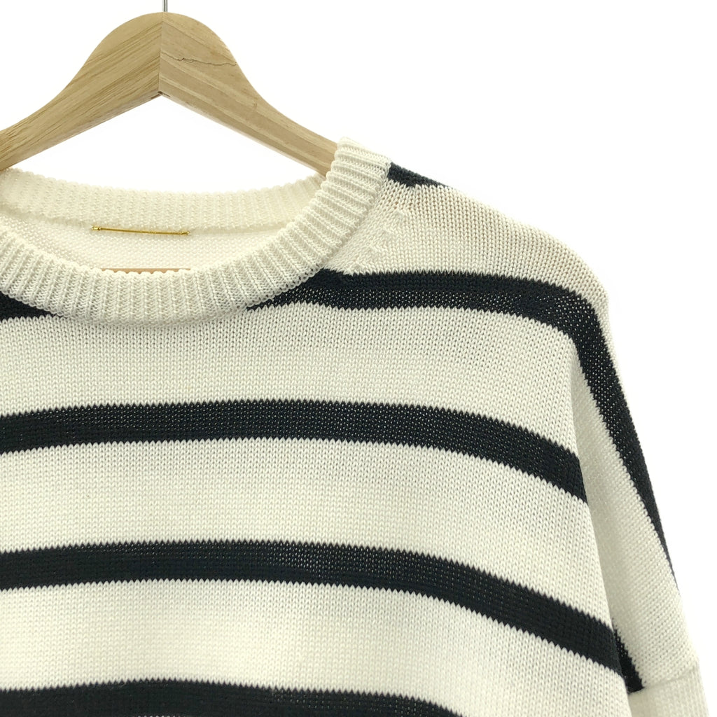 MUSE de Deuxieme Classe / ミューズドゥーズィーエムクラス | 2022SS | コットン クルーネック ボーダー ニット | F | レディース
