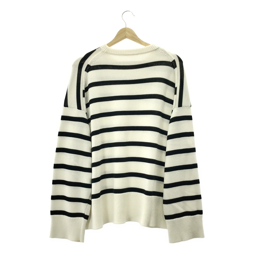 MUSE de Deuxieme Classe / ミューズドゥーズィーエムクラス | 2022SS | コットン クルーネック ボーダー ニット | F | レディース