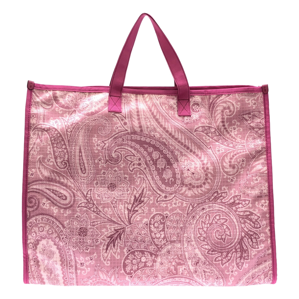 【美品】  ETRO / エトロ | 2022SS | PVC ペイズリー総柄 ショッピングバッグ ラージ トートバッグ | ピンク | レディース