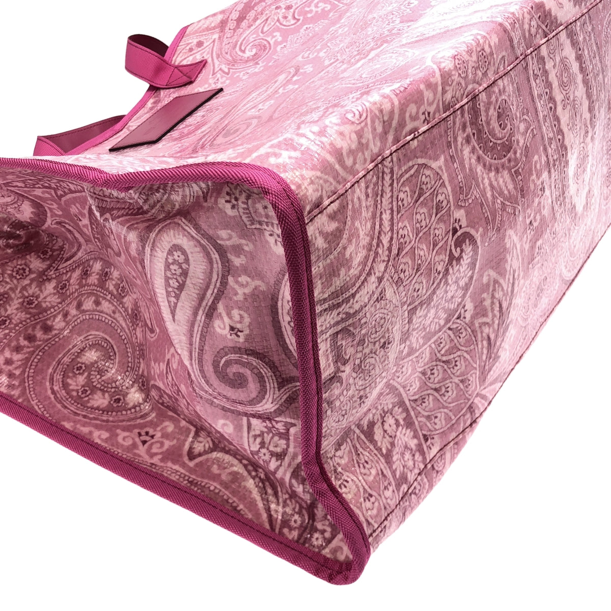 【美品】  ETRO / エトロ | 2022SS | PVC ペイズリー総柄 ショッピングバッグ ラージ トートバッグ | ピンク | レディース