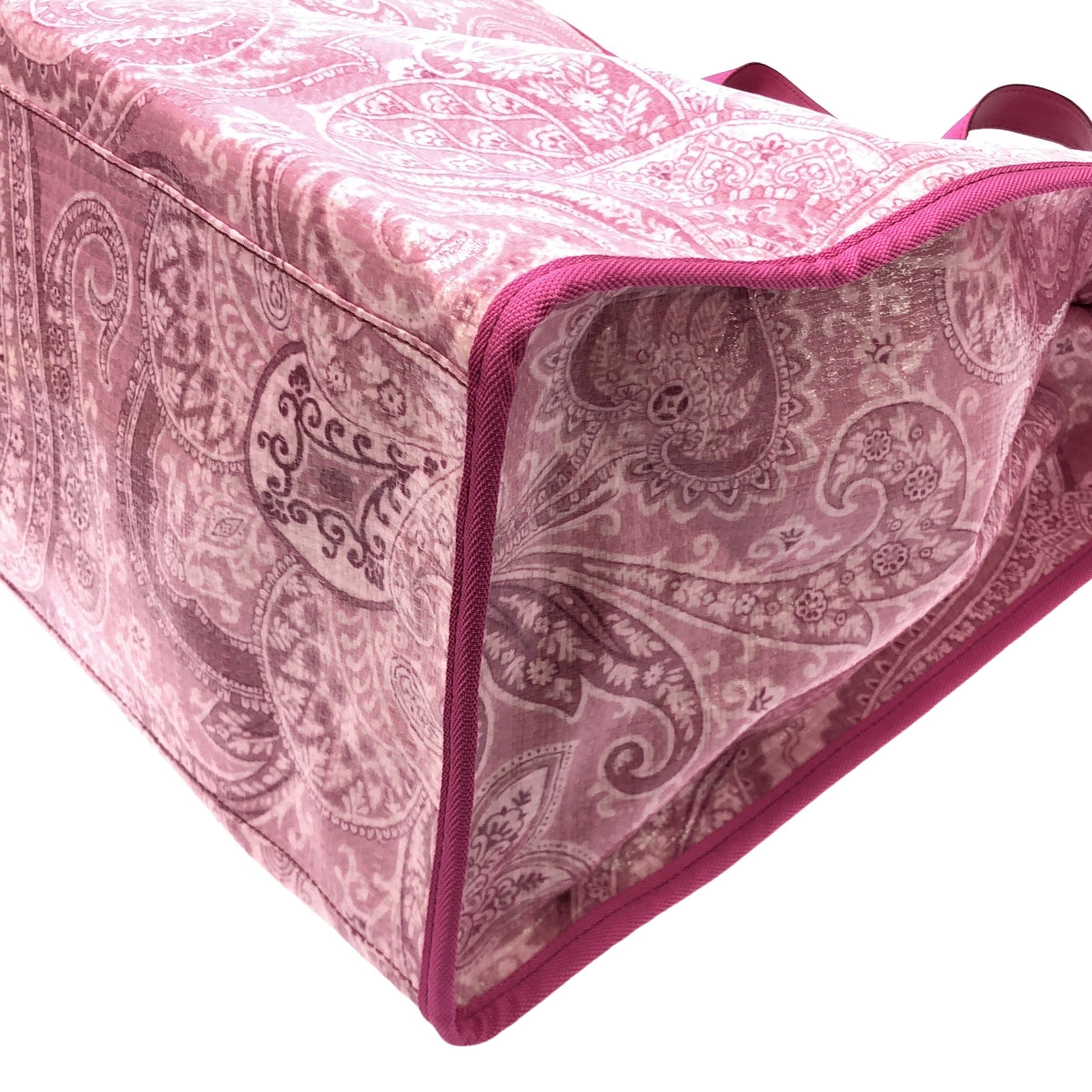 【美品】  ETRO / エトロ | 2022SS | PVC ペイズリー総柄 ショッピングバッグ ラージ トートバッグ | ピンク | レディース