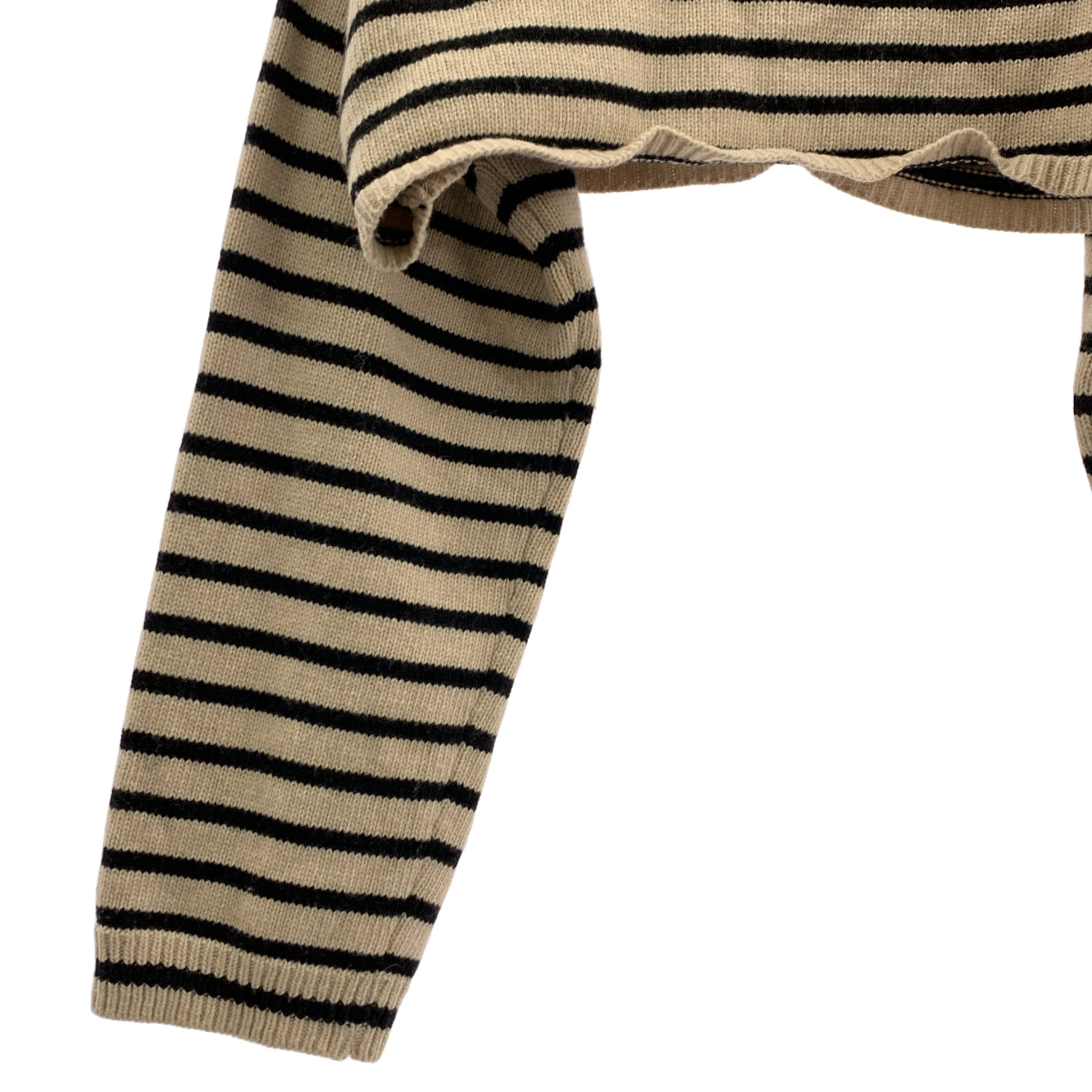 The Frankie Shop / フランキーショップ | ウール混 ボーダー タートルネック クロップドニット | M/L | レディース