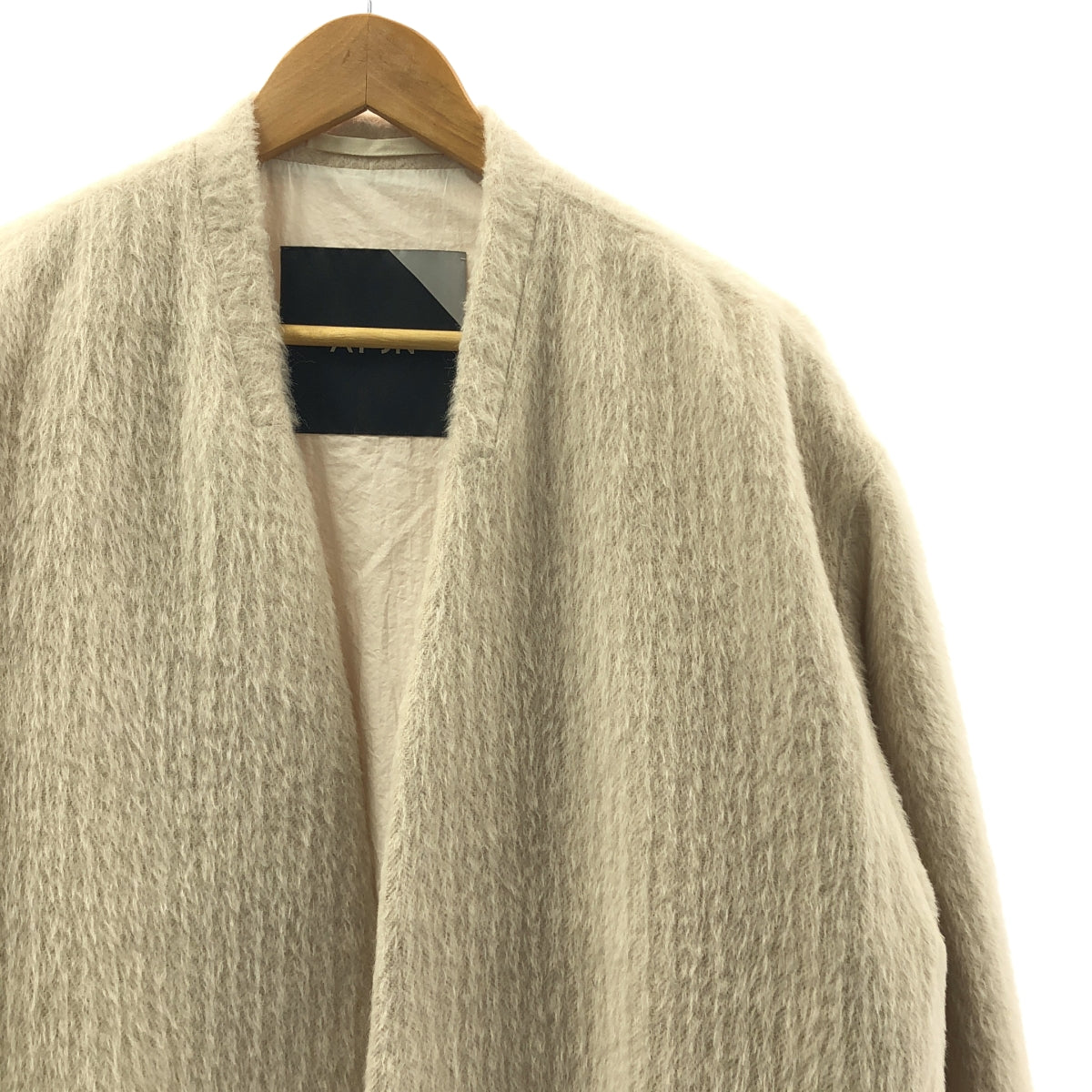 ATON / 에이튼 | 알파카 울 샤기 노 컬러 롱 코트 | 02 | 여성