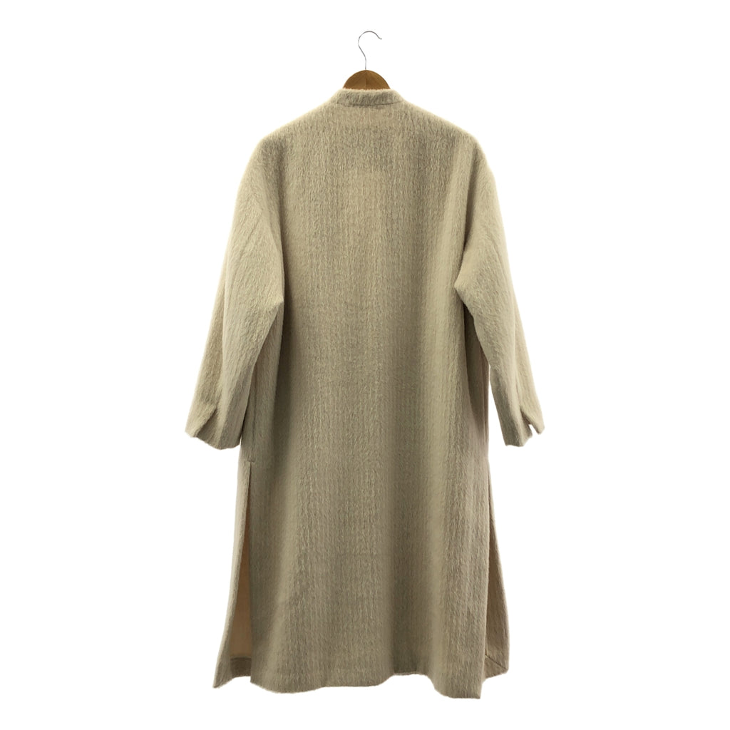 ATON / 에이튼 | 알파카 울 샤기 노 컬러 롱 코트 | 02 | 여성