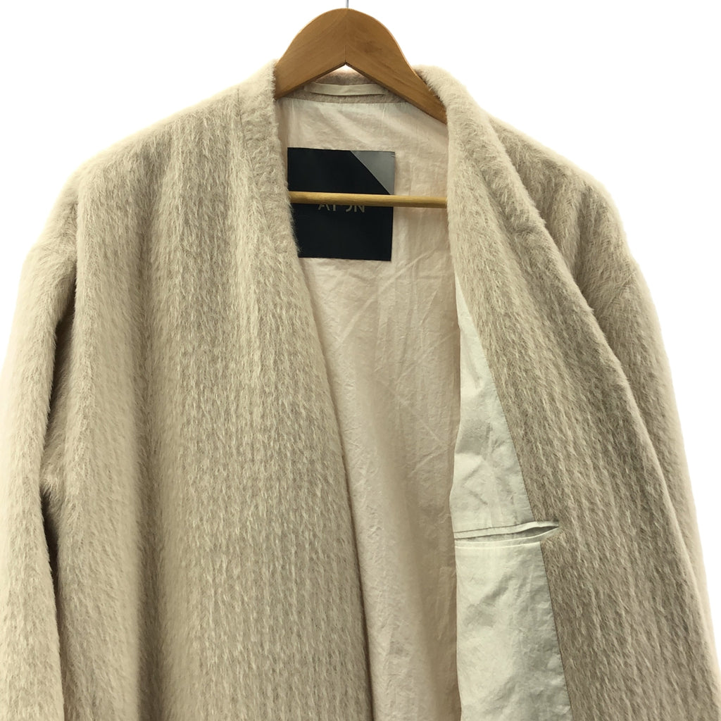 ATON / 에이튼 | 알파카 울 샤기 노 컬러 롱 코트 | 02 | 여성