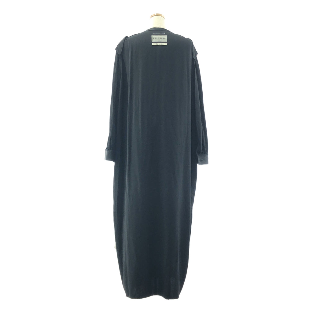 MM6 Maison Margiela / エムエムシックスメゾンマルジェラ | 2021AW | インサイドアウト レーヨン 長袖 ワンピース | 38 | ブラック | レディース