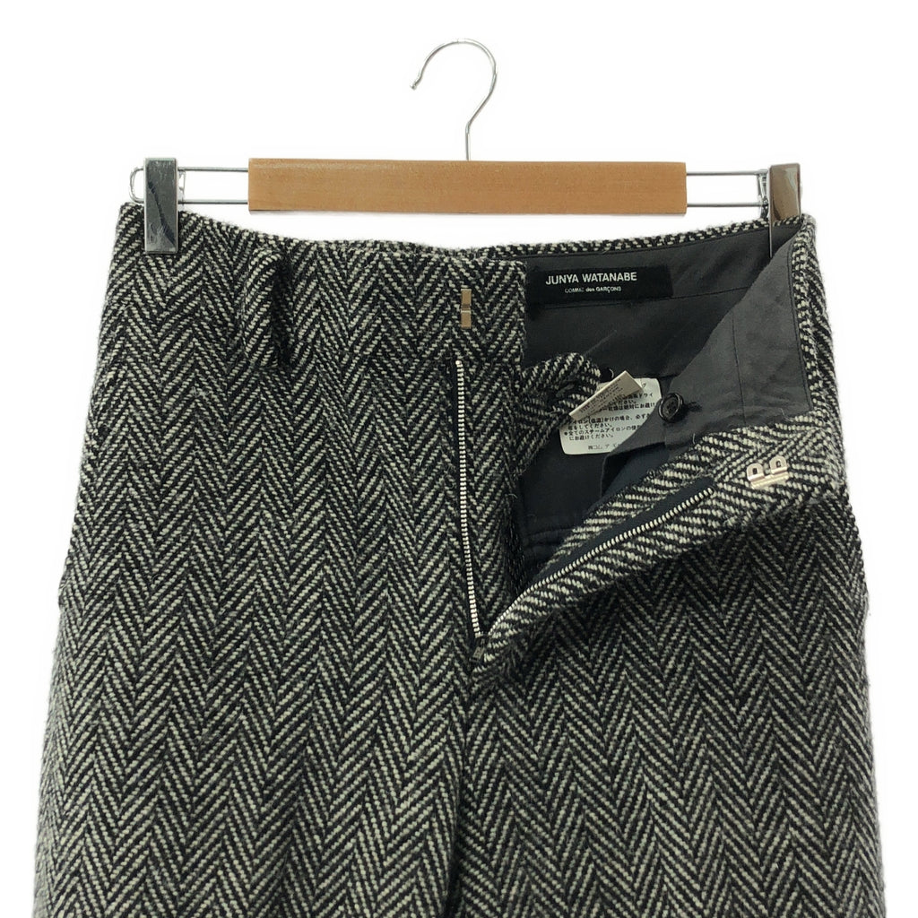 JUNYA WATANABE COMME des GARCONS / ジュンヤワタナベ | AD1996 | 90s ツイード ヘリンボーン ロールアップ パンツ | M | ブラック/ホワイト | レディース