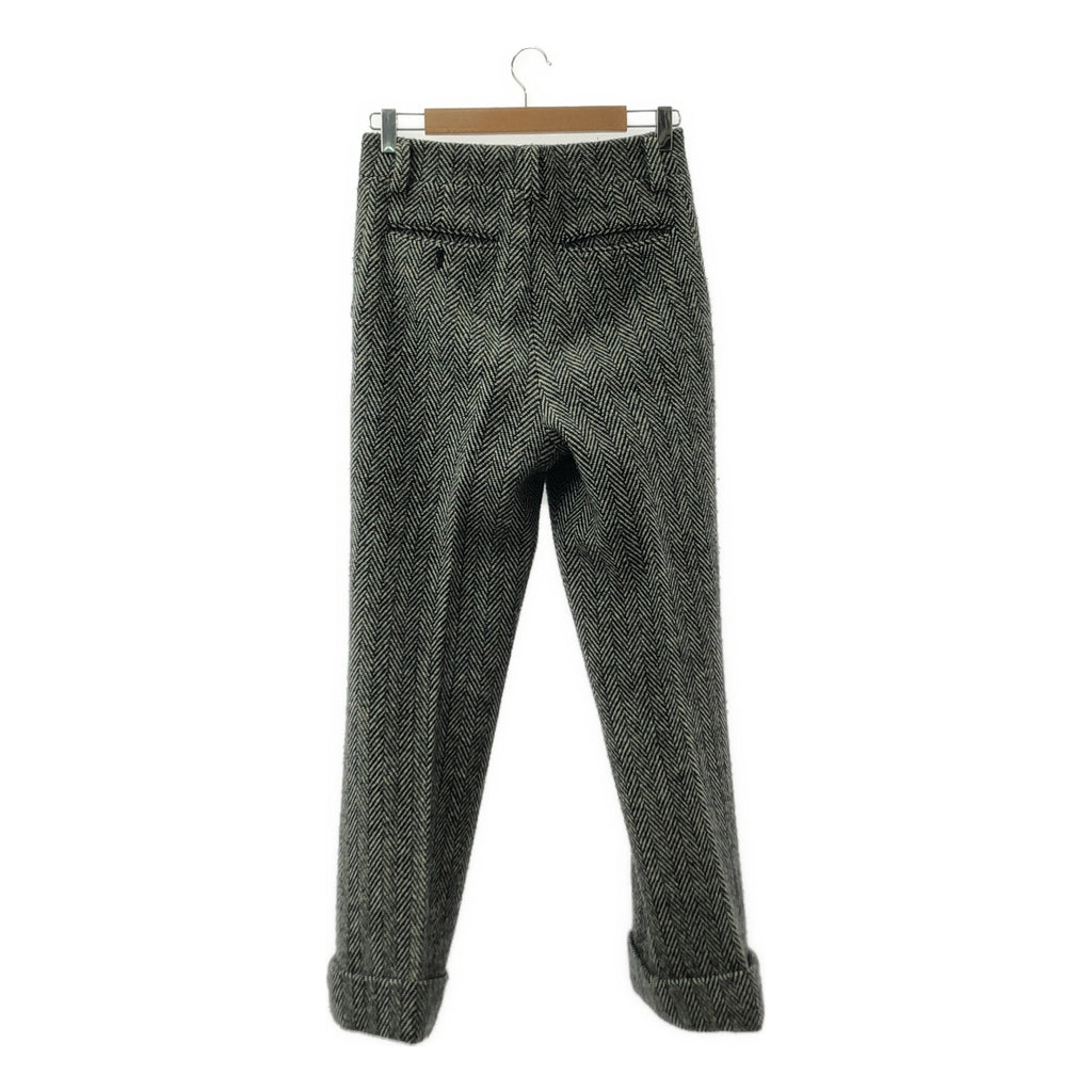 JUNYA WATANABE COMME des GARCONS / ジュンヤワタナベ | AD1996 | 90s ツイード ヘリンボーン ロールアップ パンツ | M | ブラック/ホワイト | レディース
