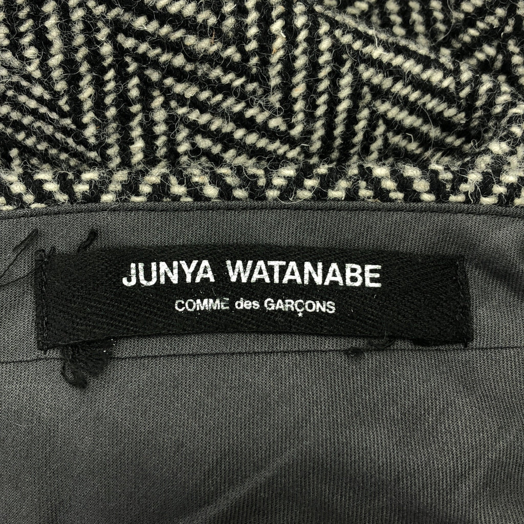 JUNYA WATANABE COMME des GARCONS / ジュンヤワタナベ | AD1996 | 90s ツイード ヘリンボーン ロールアップ パンツ | M | ブラック/ホワイト | レディース