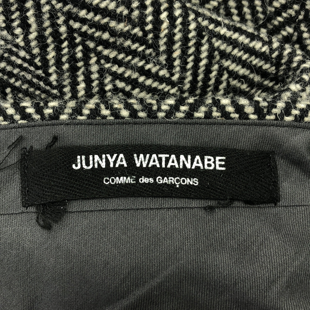 JUNYA WATANABE COMME des GARCONS / 渡邊淳也 |公元 1996 年 | 90 年代花呢人字紋捲褲 |中號 |黑/白|女性的