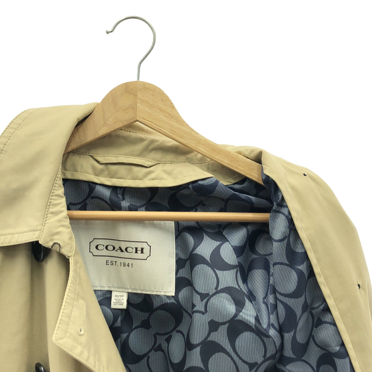 COACH / コーチ | ダブルブレスト トレンチコート | XS | ベージュ | レディース
