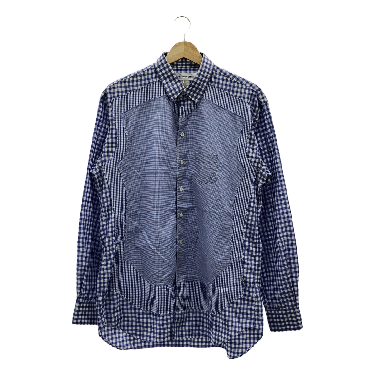 COMME des GARCONS SHIRT / 콤데 갤슨 셔츠 | 2009SS | 전면 패치 워크 깅엄 체크 코튼 셔츠 | M | 남성
