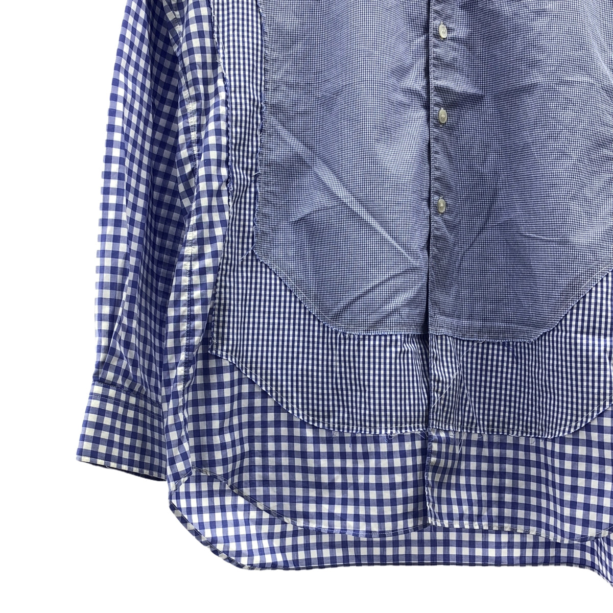 COMME des GARCONS SHIRT / 콤데 갤슨 셔츠 | 2009SS | 전면 패치 워크 깅엄 체크 코튼 셔츠 | M | 남성