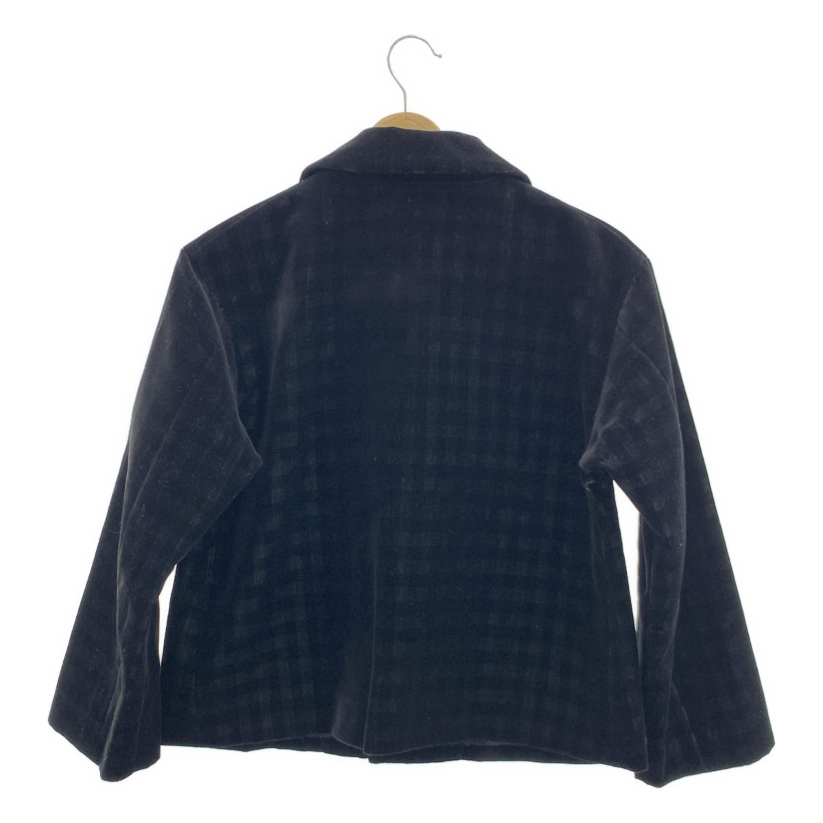 tricot COMME des GARCONS / 트리코콤 데 갤슨 | 2014AW | 라운드 컬러 벨루어 체크 싱글 재킷 | M | 여성