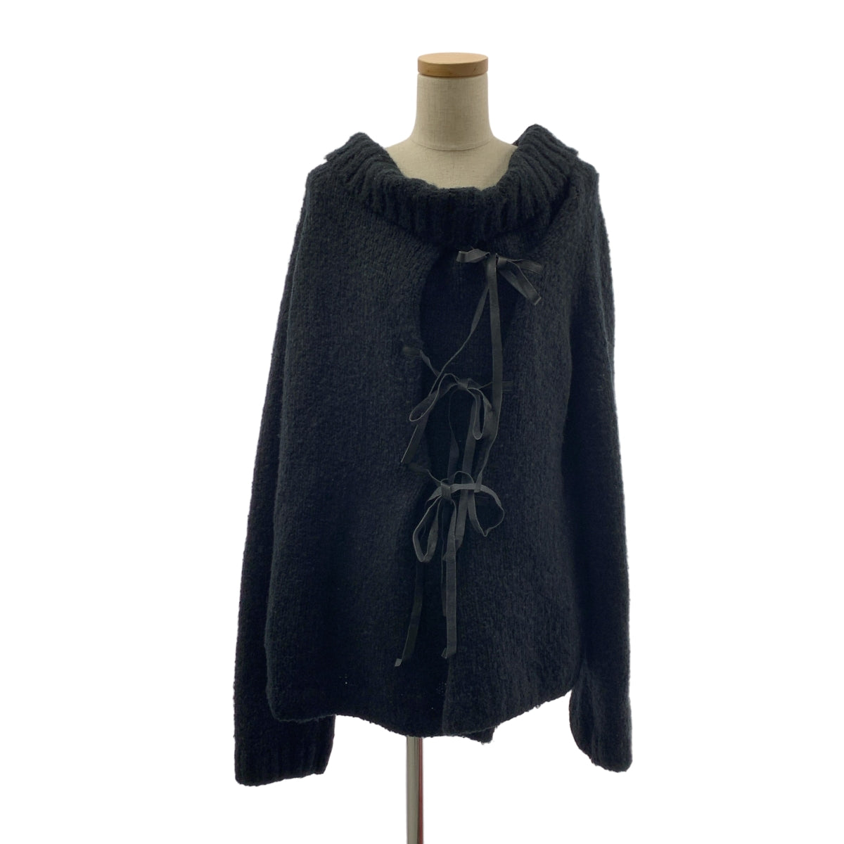 ANN DEMEULEMEESTER / アンドゥムルメステール | 本人期  テープレザー オーバーサイズニット | 38 | レディース