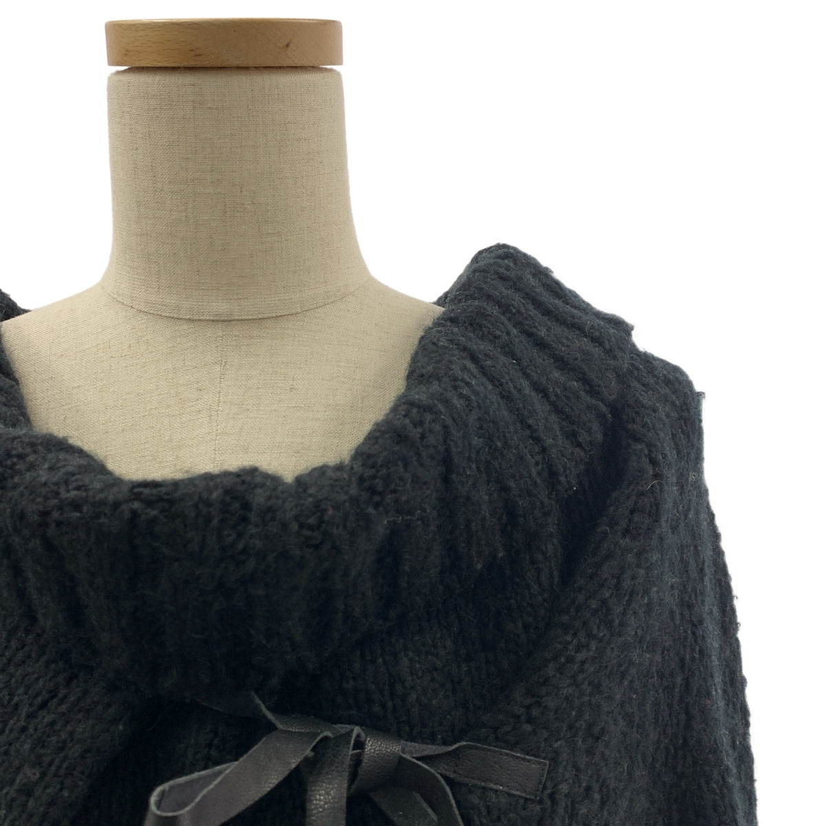 ANN DEMEULEMEESTER / アンドゥムルメステール | 本人期  テープレザー オーバーサイズニット | 38 | レディース