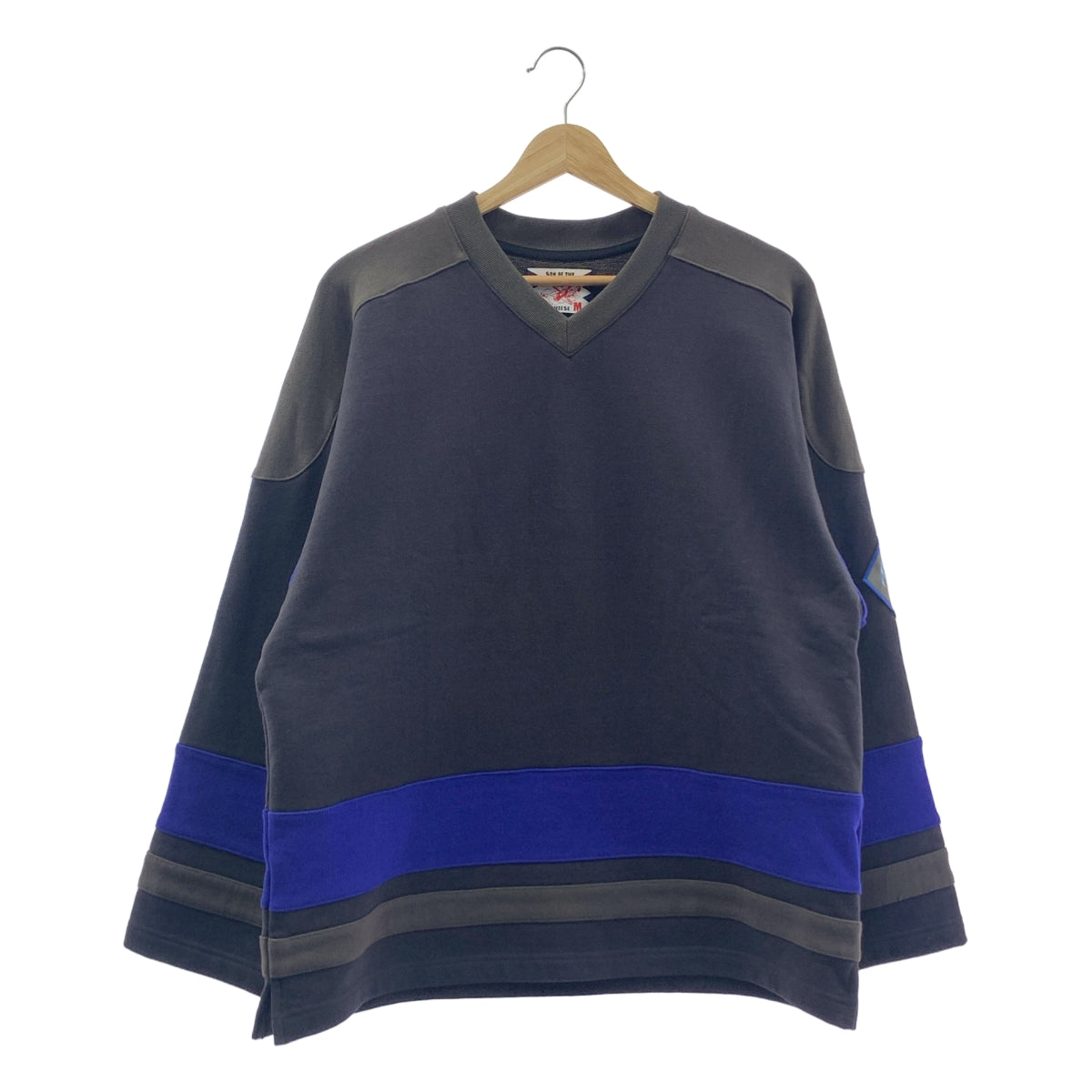 【新品】  SON OF THE CHEESE / サノバチーズ | 2024AW | 27 HOCKEY SHIRT Vネック ホッケー スウェット | M | ブラック | メンズ