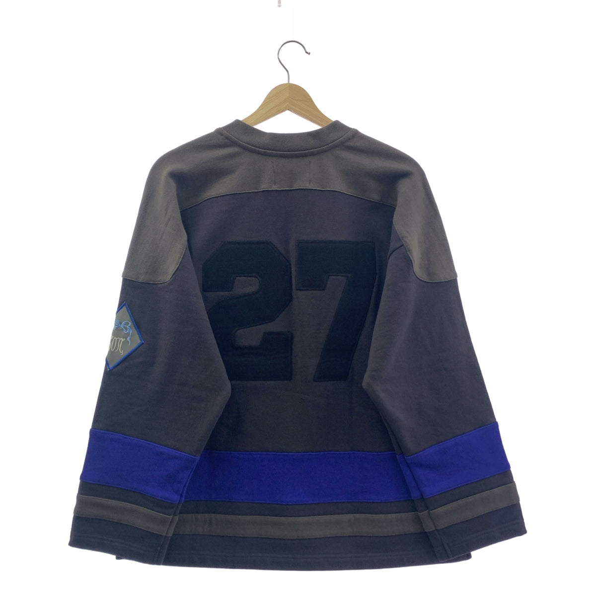 【新品】  SON OF THE CHEESE / サノバチーズ | 2024AW | 27 HOCKEY SHIRT Vネック ホッケー スウェット | M | ブラック | メンズ