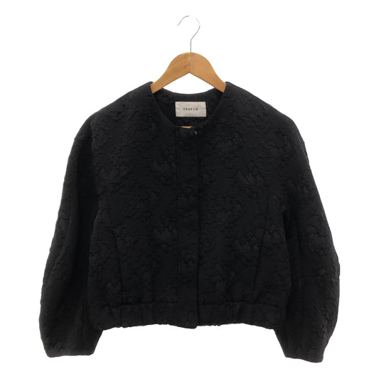 [Good Condition] FRAY ID | Jacquard Puff Sleeve Blouson Jacket | 1 | Black | Women's