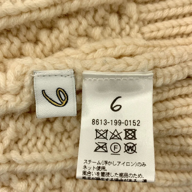 6(ROKU) BEAUTY&YOUTH / ロクビューティーアンドユース | WOOL CASHMERE CABLE TURTLE NECK KNIT / ウール カシミヤ アシンメトリー ニット セーター | F | レディース