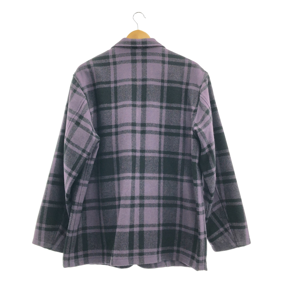 [狀況極佳] Needles | 羊毛格紋休閒外套 | S碼 | 紫色 | 男款