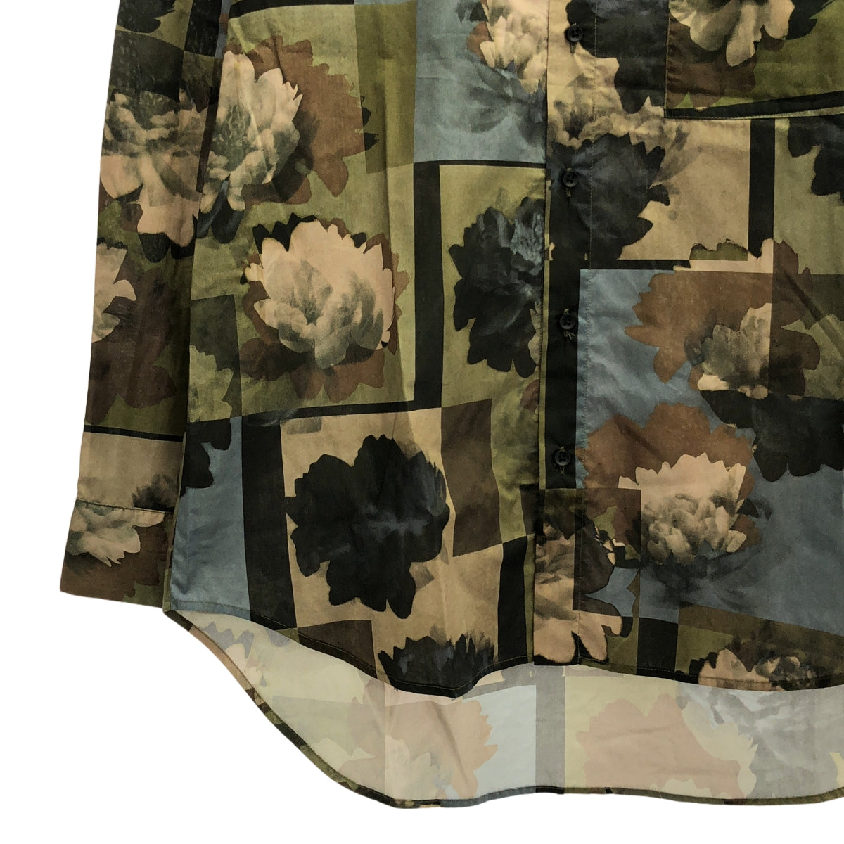 【美品】  UMA WANG / ユマワン | 2024AW | Tab Shirt / 総柄 レギュラーカラー シャツ | S | カーキ/ブラウン/グレー系 | メンズ