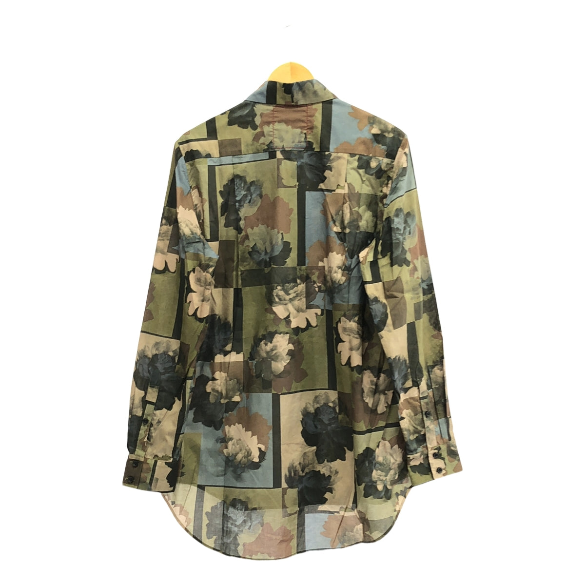 【美品】  UMA WANG / ユマワン | 2024AW | Tab Shirt / 総柄 レギュラーカラー シャツ | S | カーキ/ブラウン/グレー系 | メンズ