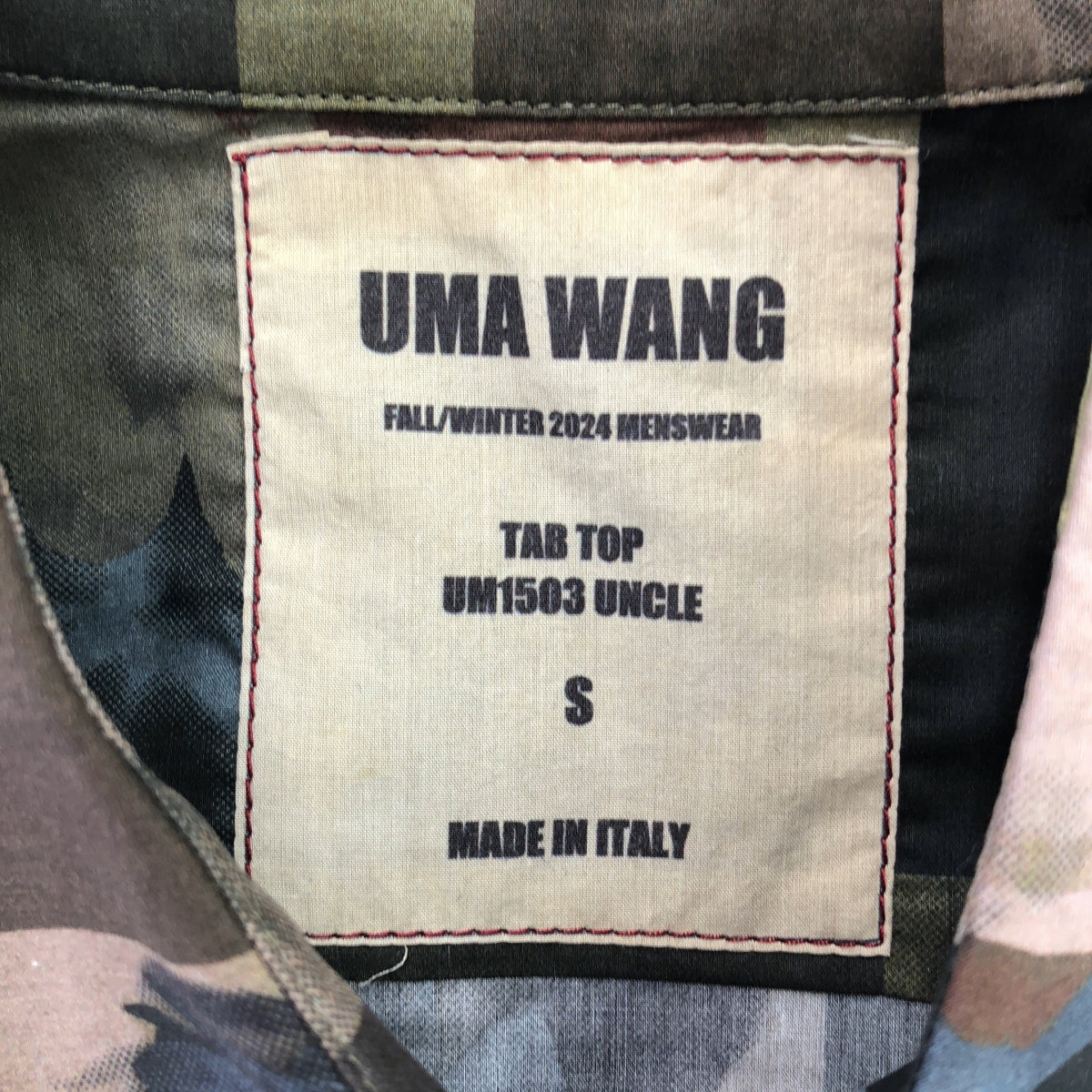 【美品】  UMA WANG / ユマワン | 2024AW | Tab Shirt / 総柄 レギュラーカラー シャツ | S | カーキ/ブラウン/グレー系 | メンズ