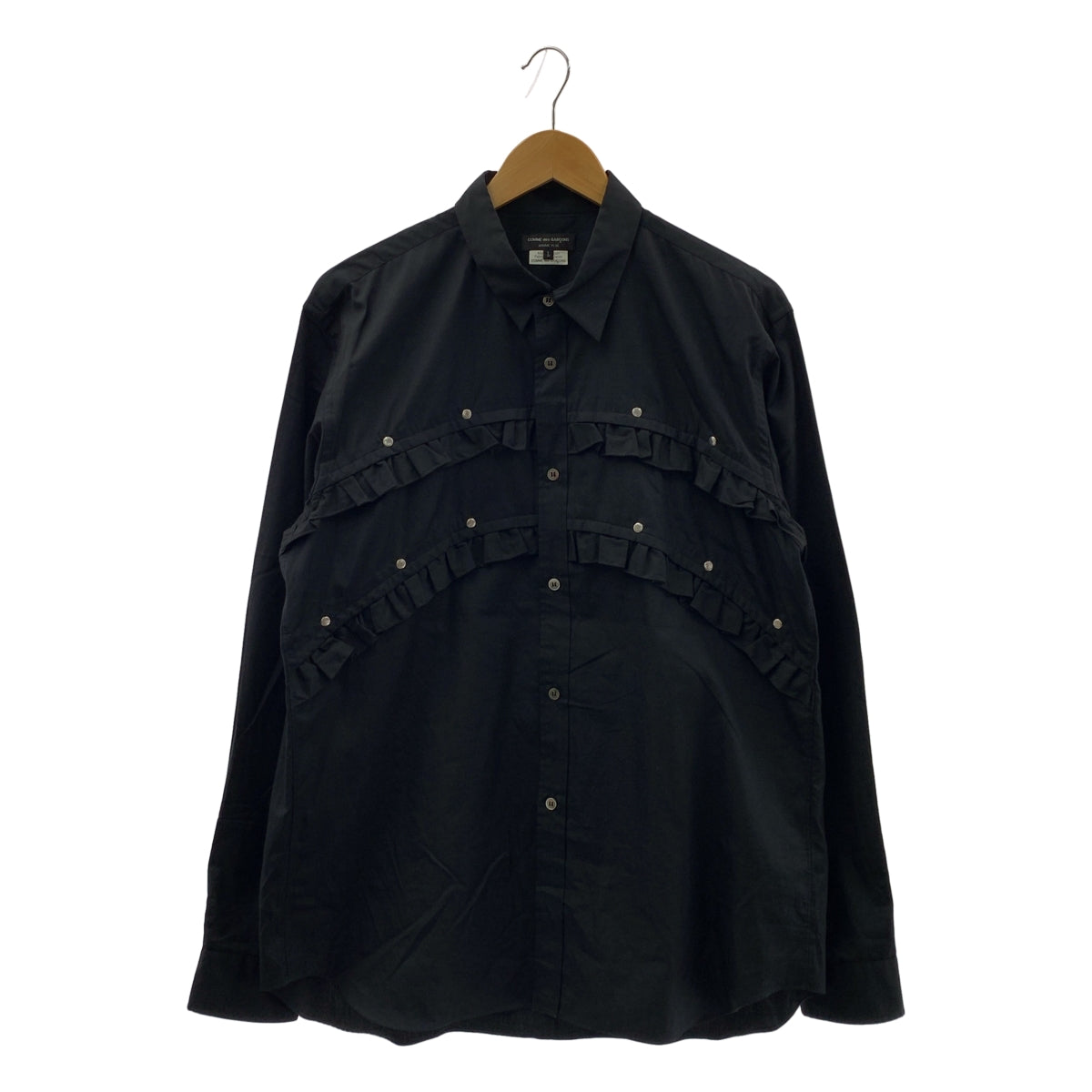 COMME des GARÇONS SHIRT ブラックオーバーオール XL コム デ ギャルソン SHIRT ワイド クラシック ビッグカラー