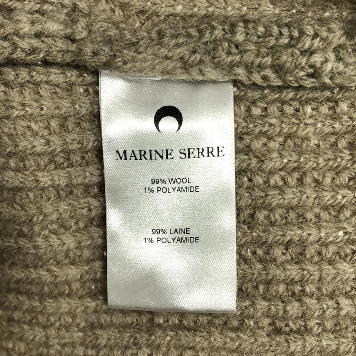 【美品】  MARINE SERRE / マリーンセル | GOLD LINE / バックロゴ クルーネック ニット プルオーバー | L | ベージュ系 | メンズ