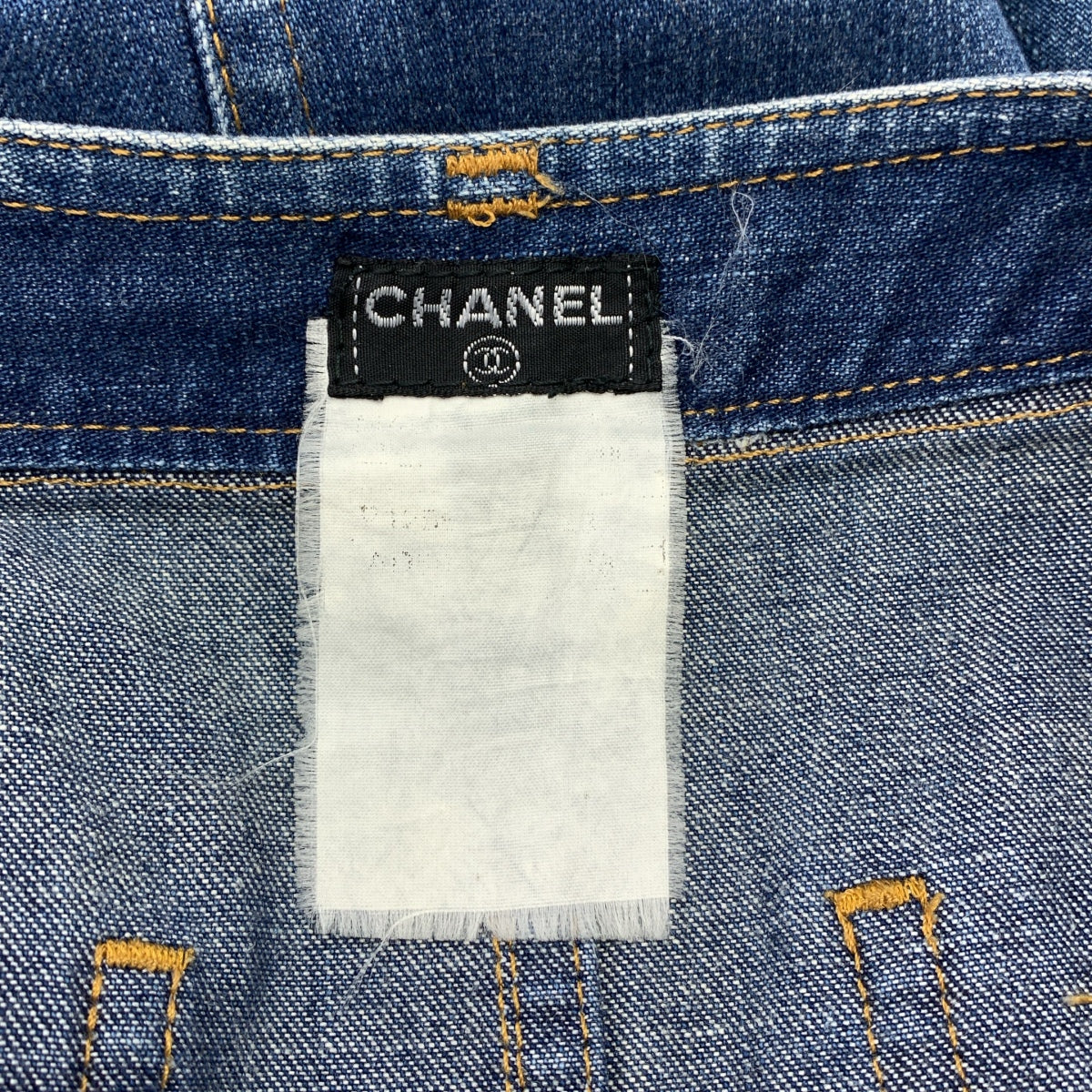 CHANEL / シャネル | ココマークボタン デニム ロングスカート | インディゴ | レディース