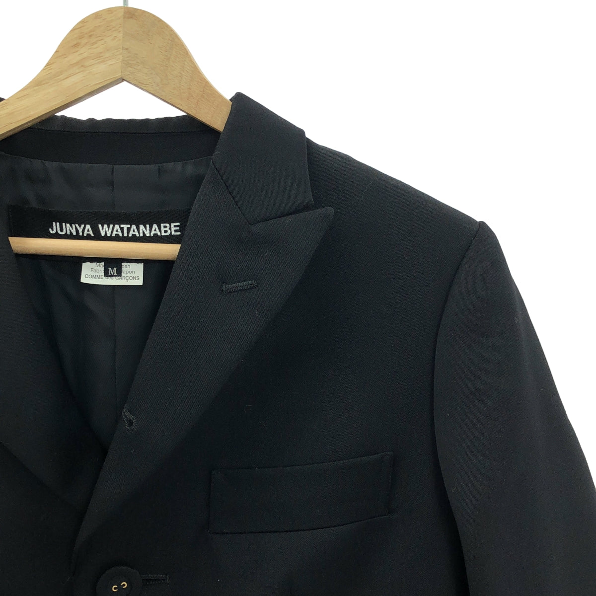 【美品】  JUNYA WATANABE COMME des GARCONS / ジュンヤワタナベ | 2014AW | ウール チェスターコート | M | ブラック | レディース