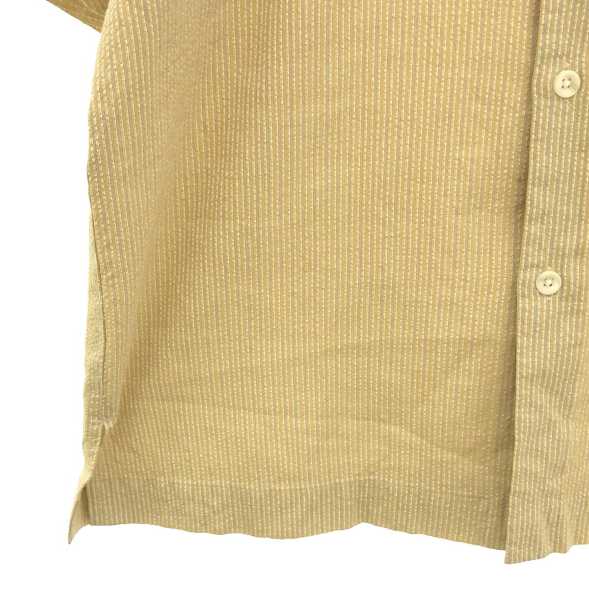 HEALTH | Dolman sleeve shirts Wool silk striped dolman sleeve short sleeve shirt | M | Beige | Men's