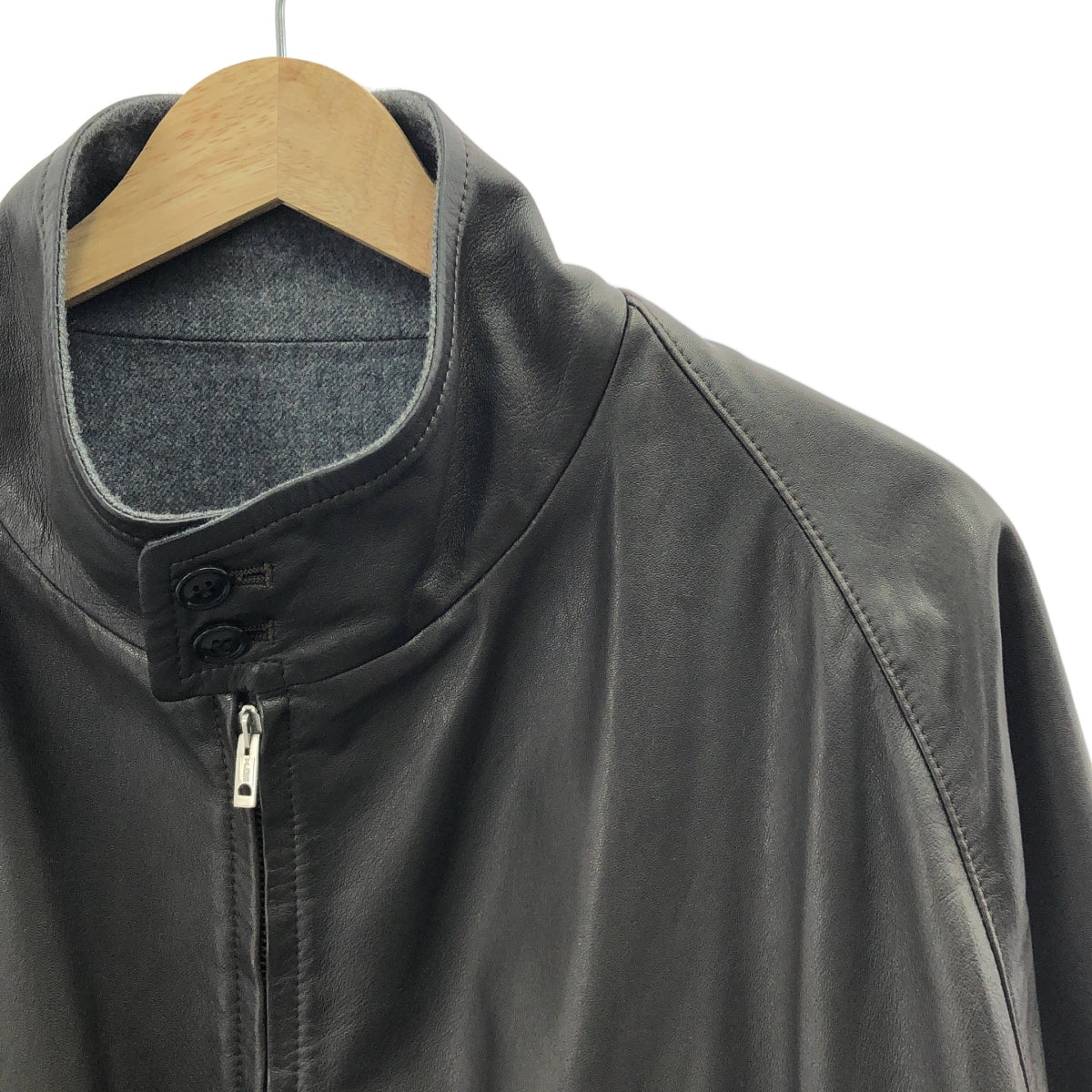 【美品】  MAATEE&SONS / マーティー&サンズ | 2023AW | MAC GLOVE LEATHER SHORT JK グローブレザー ショートジャケット リバーシブル | 2 | ダークブラウン / グレー | メンズ